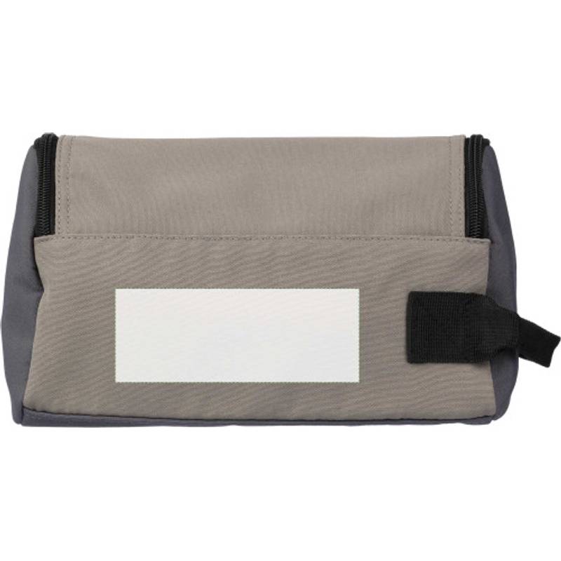 Polyesterová (600D) toaletní taštička Niklas, hnědá taupe Polyesterová (600D) toaletní taštička Niklas, hnědá taupe