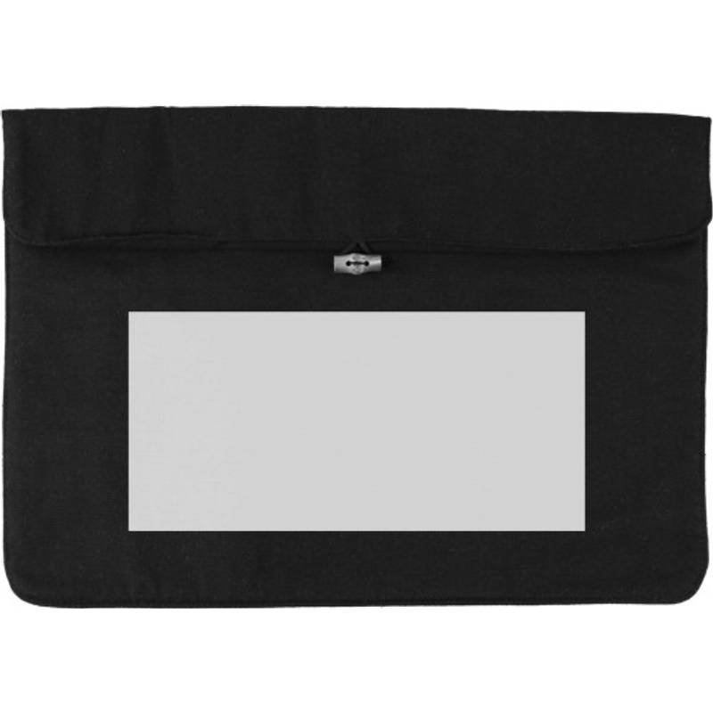 Bavlněná kapsa na notebook (220 gr/m2) Dirk, černá Bavlněná kapsa na notebook (220 gr/m2) Dirk, černá