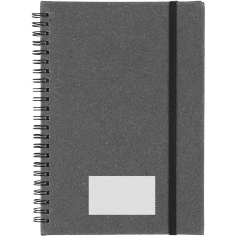 Recyklovaný kožený zápisník A5 Egon, černá Recyklovaný kožený zápisník A5 Egon, černá