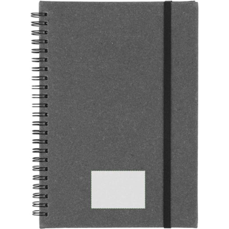 Recyklovaný kožený zápisník A5 Egon, černá Recyklovaný kožený zápisník A5 Egon, černá