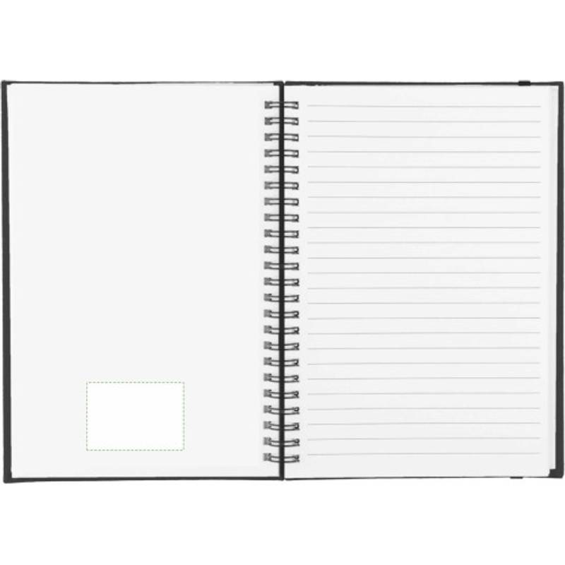 Recyklovaný kožený zápisník A5 Egon, černá Recyklovaný kožený zápisník A5 Egon, černá