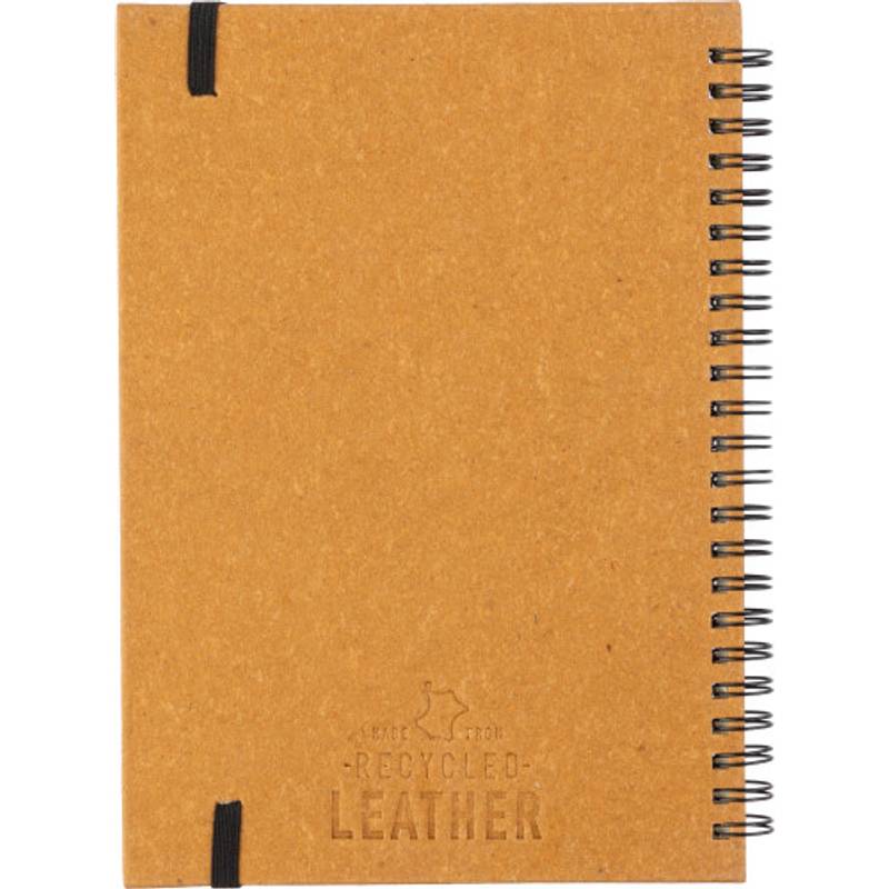 Recyklovaný kožený zápisník A5 Egon, černá Recyklovaný kožený zápisník A5 Egon, černá