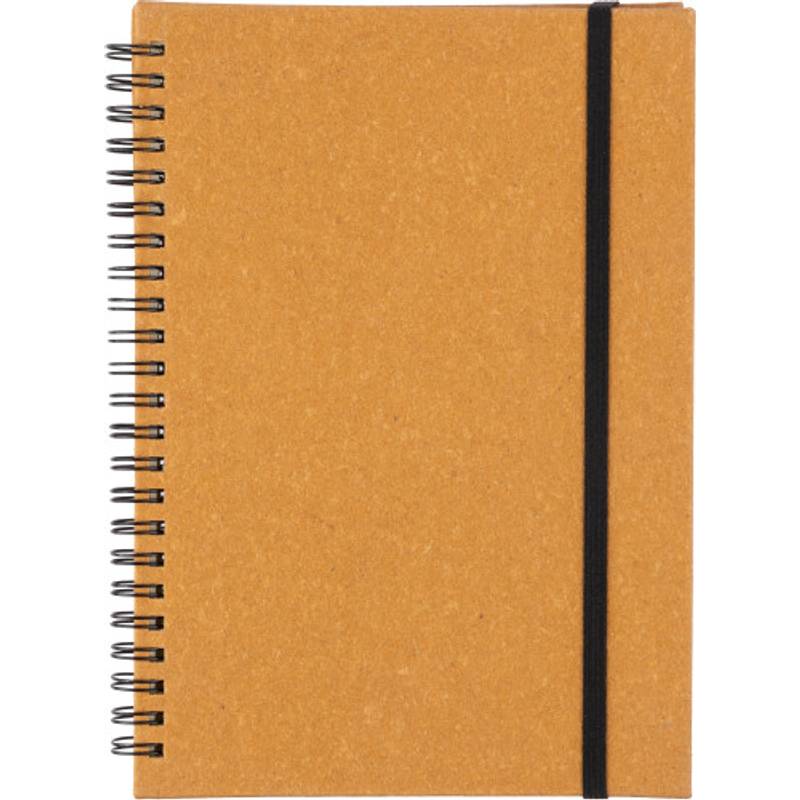 Recyklovaný kožený zápisník A5 Egon, černá Recyklovaný kožený zápisník A5 Egon, černá