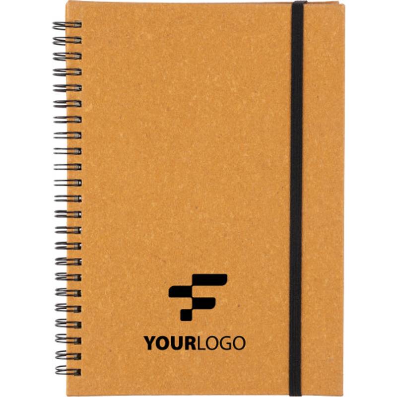 Recyklovaný kožený zápisník A5 Egon, černá Recyklovaný kožený zápisník A5 Egon, černá