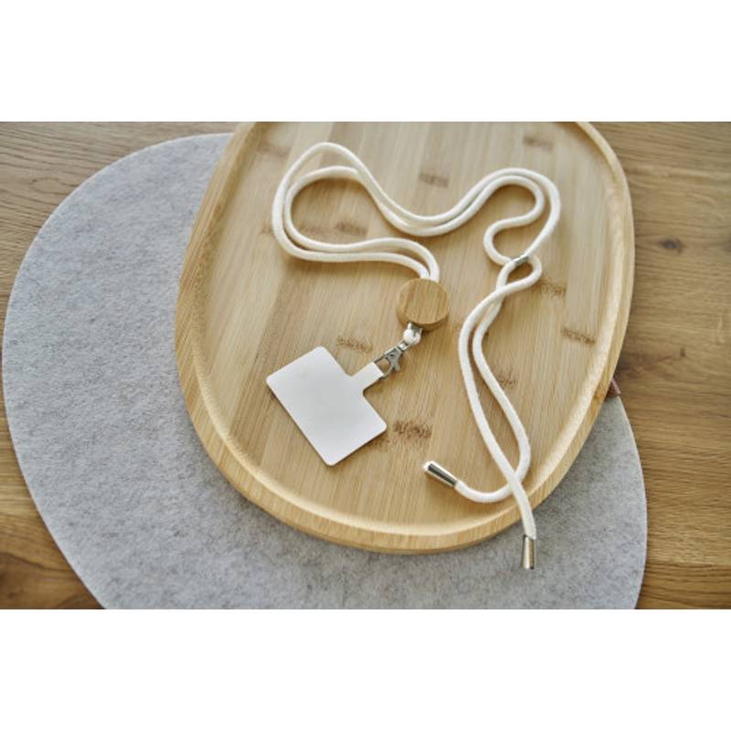 Bavlněná šňůrka na telefon Lucia, hnědá sand Bavlněná šňůrka na telefon Lucia, hnědá sand