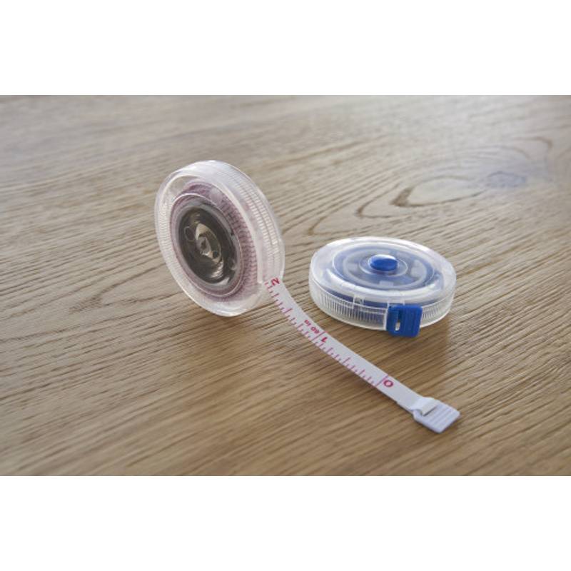 Plastový vysouvací metr Theo, černá Plastový vysouvací metr Theo, černá