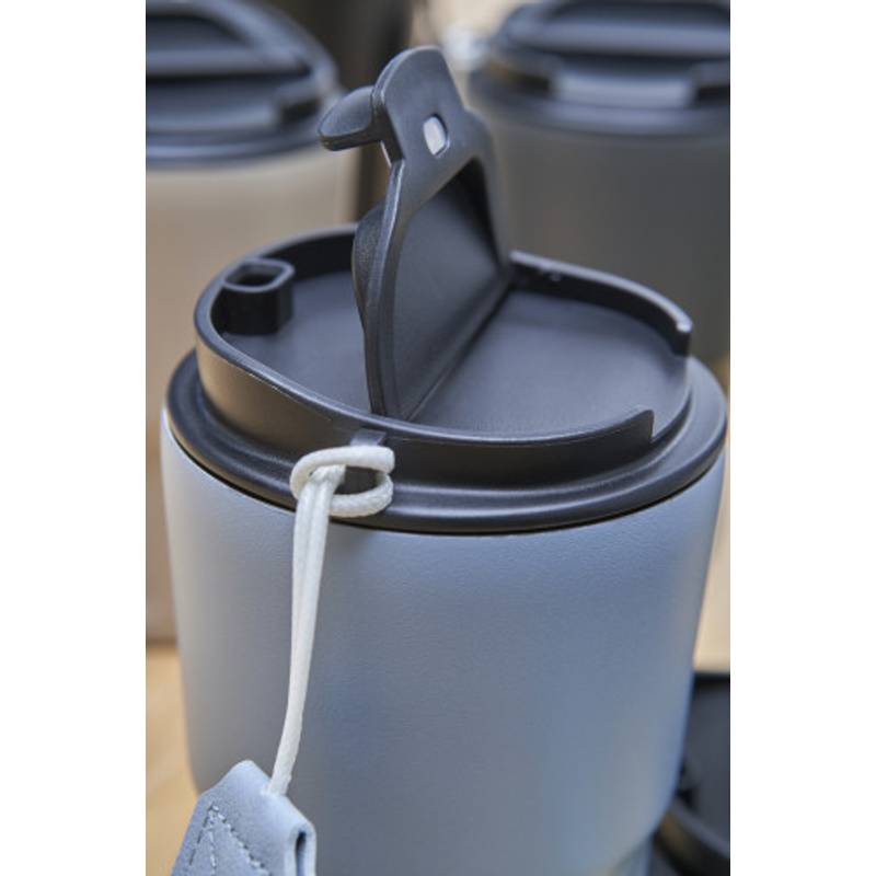 Nerezový dvoustěnný hrnek Louisa, černá Nerezový dvoustěnný hrnek Louisa, černá