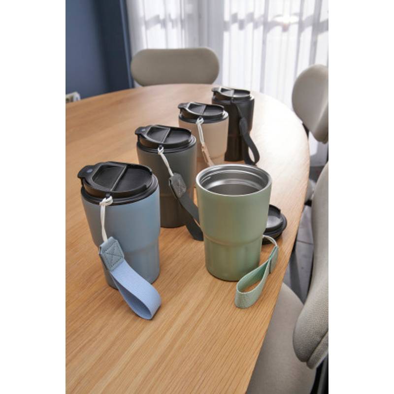 Nerezový dvoustěnný hrnek Louisa, černá Nerezový dvoustěnný hrnek Louisa, černá