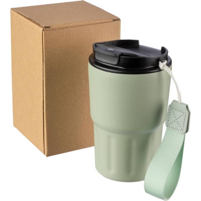 Nerezový dvoustěnný hrnek Louisa, černá Nerezový dvoustěnný hrnek Louisa, černá