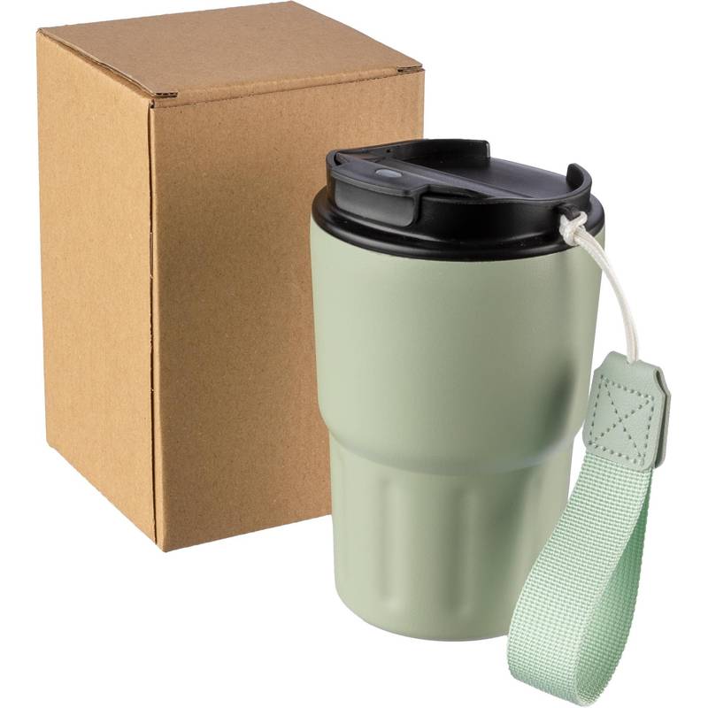 Nerezový dvoustěnný hrnek Louisa, černá Nerezový dvoustěnný hrnek Louisa, černá