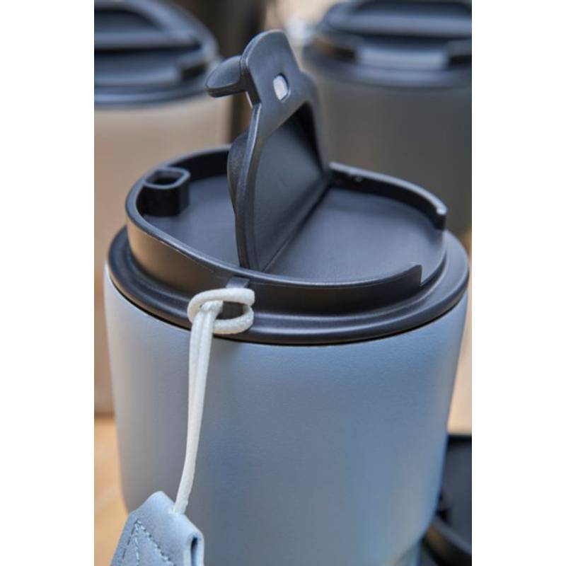 Nerezový dvoustěnný hrnek Louisa, černá Nerezový dvoustěnný hrnek Louisa, černá