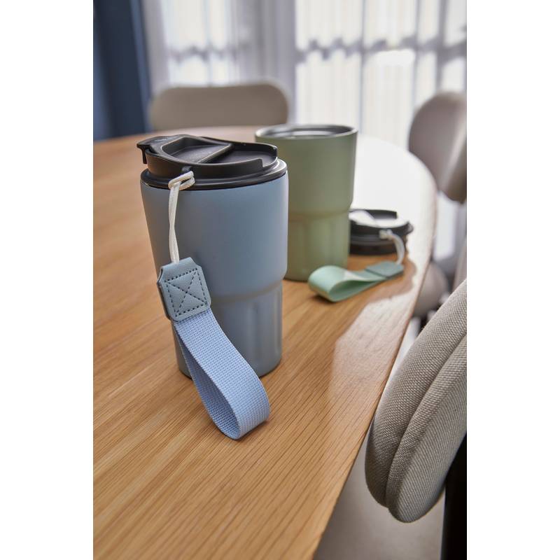 Nerezový dvoustěnný hrnek Louisa, černá Nerezový dvoustěnný hrnek Louisa, černá