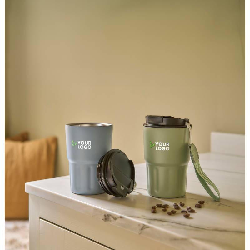 Nerezový dvoustěnný hrnek Louisa, černá Nerezový dvoustěnný hrnek Louisa, černá