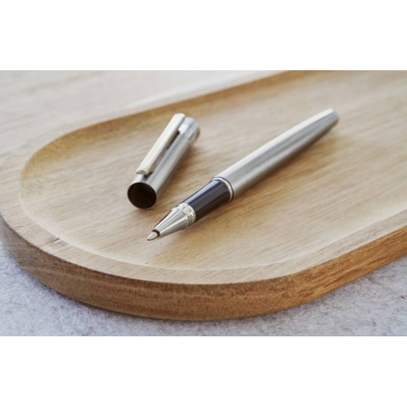 Psací sada Fritz z recyklované nerezové oceli, šedá stříbrná Psací sada Fritz z recyklované nerezové oceli, šedá stříbrná