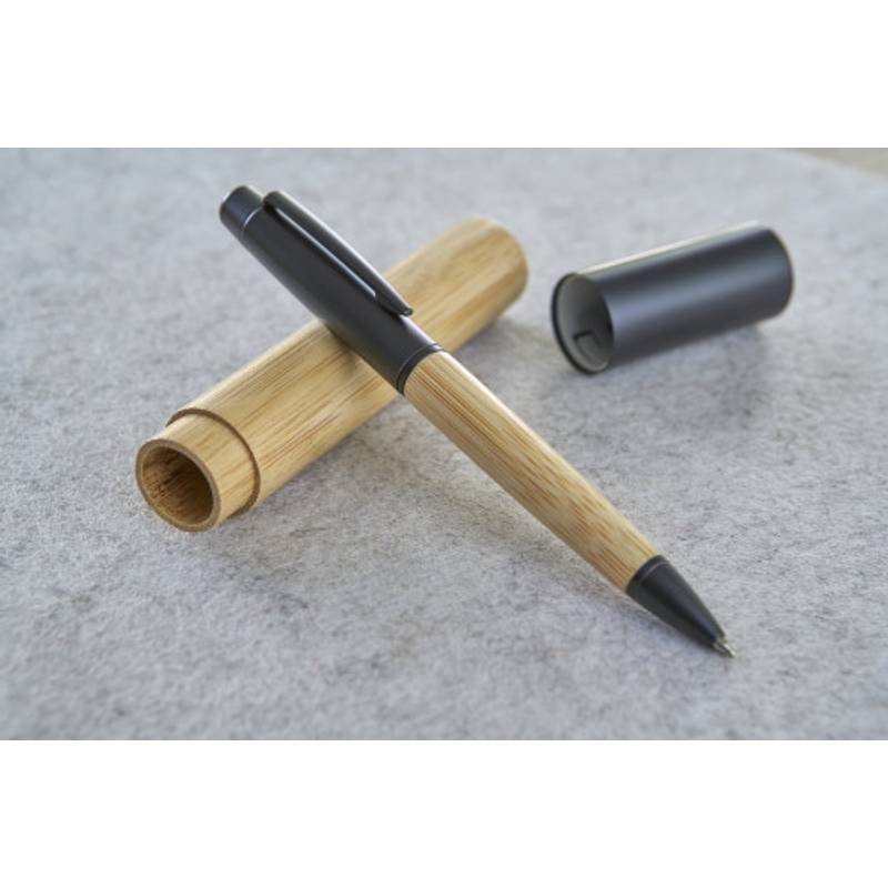 Nerezové kuličkové pero Anke, černá Nerezové kuličkové pero Anke, černá