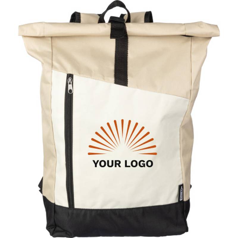 rPET (600D) rolovací batoh Marlene, hnědá béžová rPET (600D) rolovací batoh Marlene, hnědá béžová