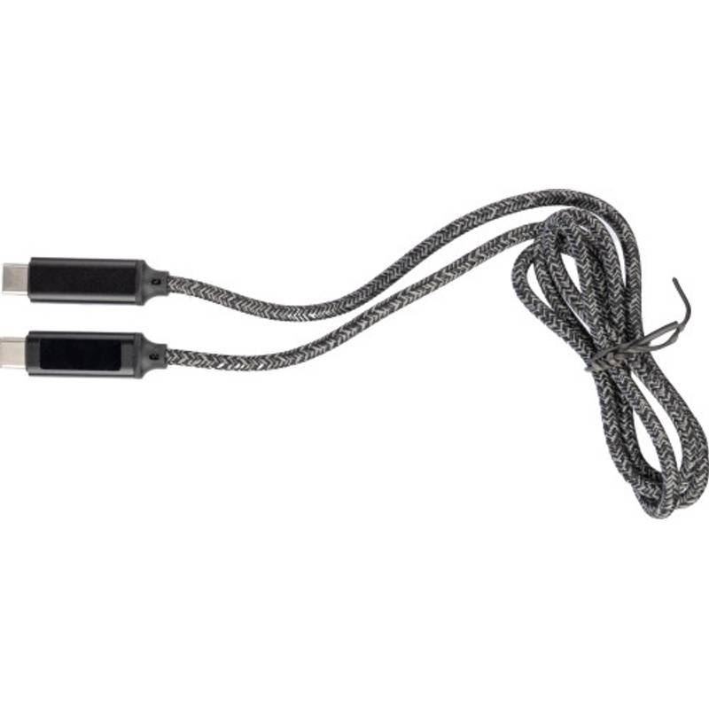 Nylonový nabíjecí kabel 100W Gerd, černá Nylonový nabíjecí kabel 100W Gerd, černá