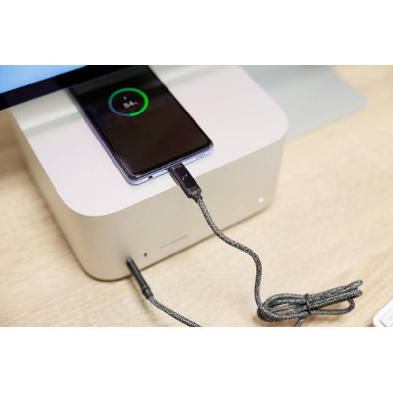 Nylonový nabíjecí kabel 100W Gerd, černá Nylonový nabíjecí kabel 100W Gerd, černá