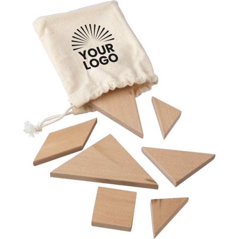 Přírodní dřevěné tangramové puzzle Ulrike, hnědá Přírodní dřevěné tangramové puzzle Ulrike, hnědá