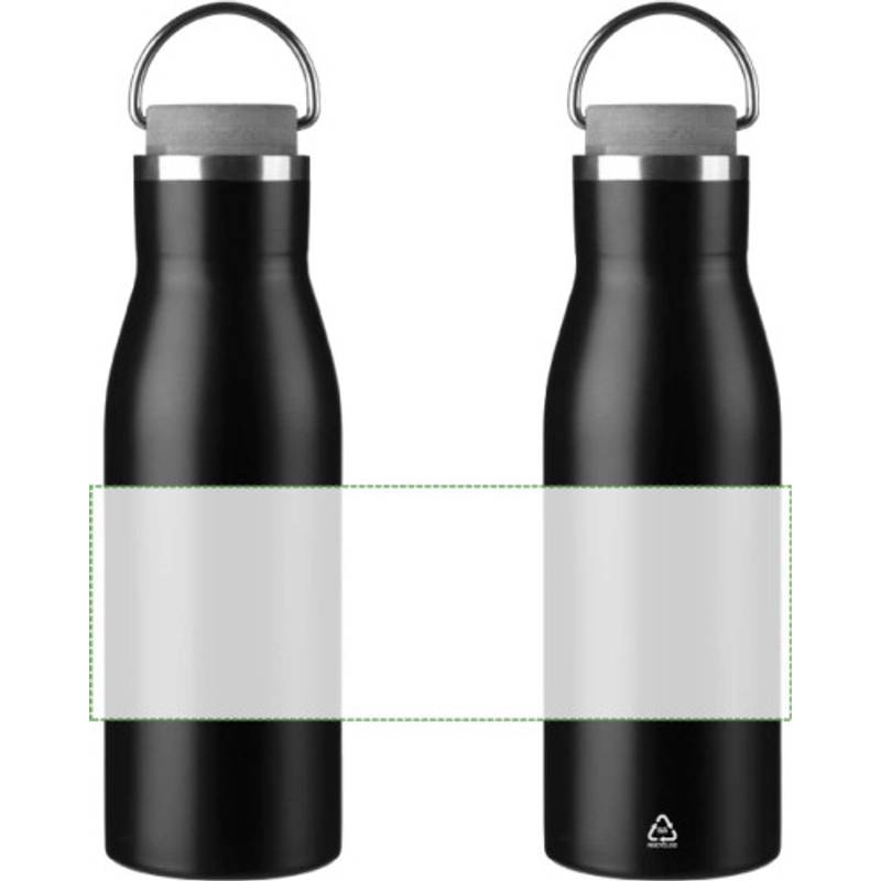 Recyklovaná nerezová fľaša Aline, čierna Recyklovaná nerezová fľaša Aline, čierna