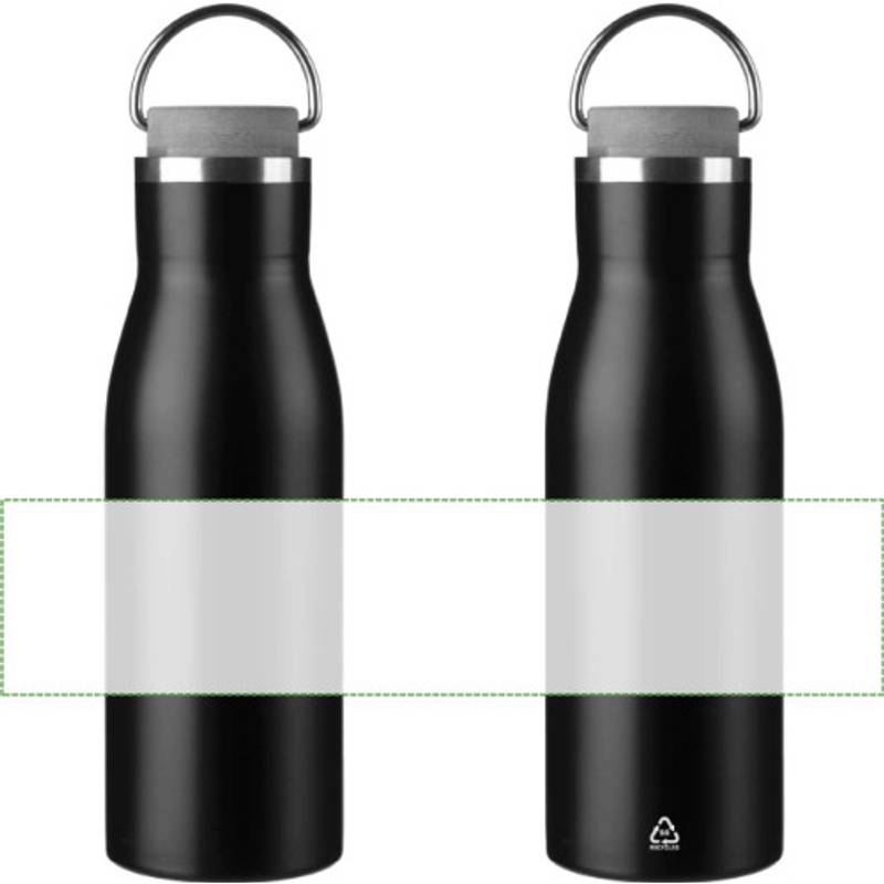 Recyklovaná nerezová fľaša Aline, čierna Recyklovaná nerezová fľaša Aline, čierna