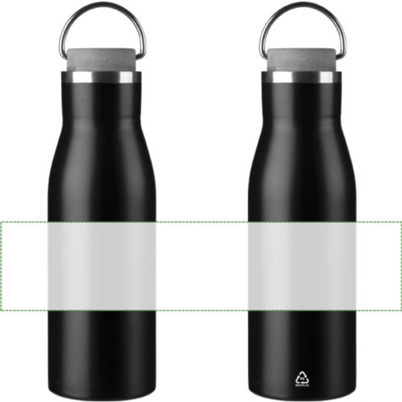Recyklovaná nerezová fľaša Aline, čierna Recyklovaná nerezová fľaša Aline, čierna