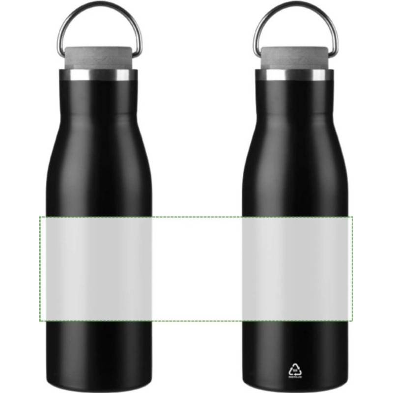Recyklovaná nerezová fľaša Aline, čierna Recyklovaná nerezová fľaša Aline, čierna