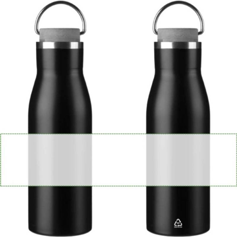 Recyklovaná nerezová fľaša Aline, čierna Recyklovaná nerezová fľaša Aline, čierna