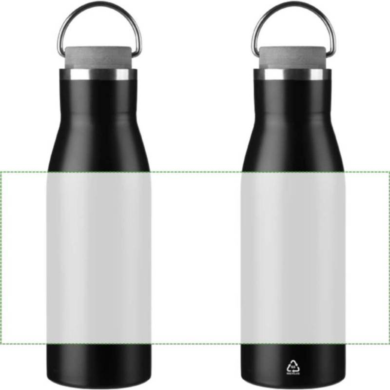 Recyklovaná nerezová fľaša Aline, čierna Recyklovaná nerezová fľaša Aline, čierna