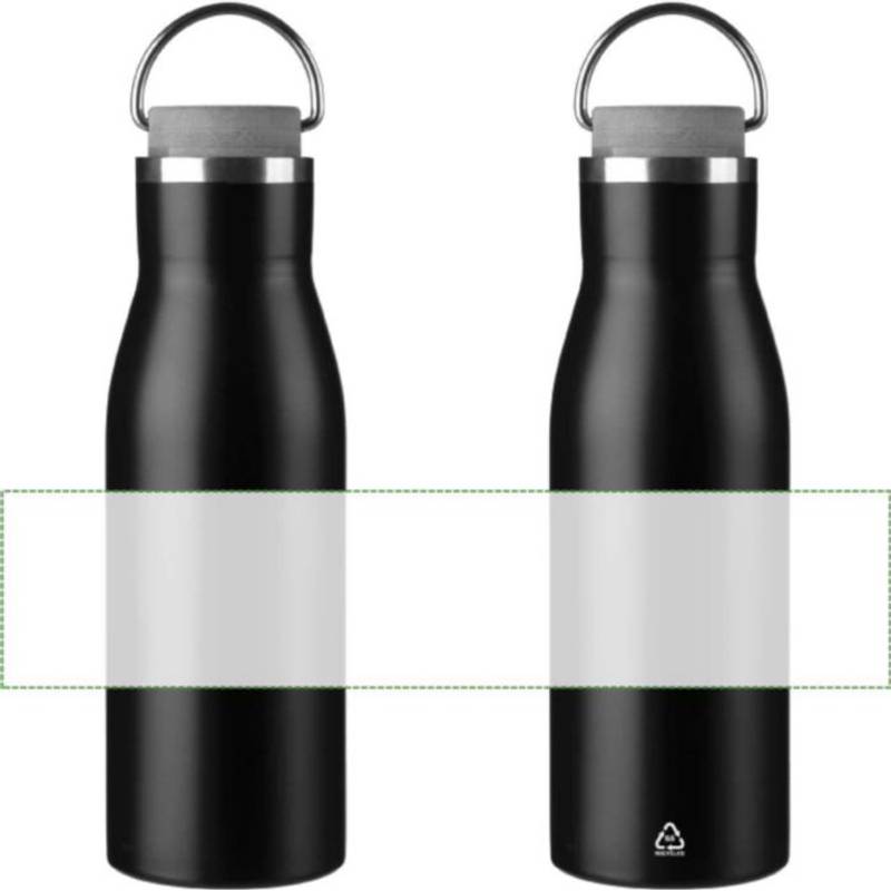 Recyklovaná nerezová fľaša Aline, čierna Recyklovaná nerezová fľaša Aline, čierna