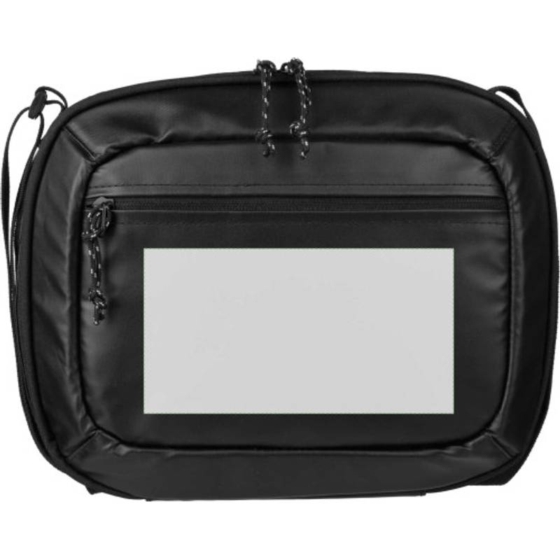 Polyesterová (600D) chladiaca taška cez pás Johannes, čierna Polyesterová (600D) chladiaca taška cez pás Johannes, čierna