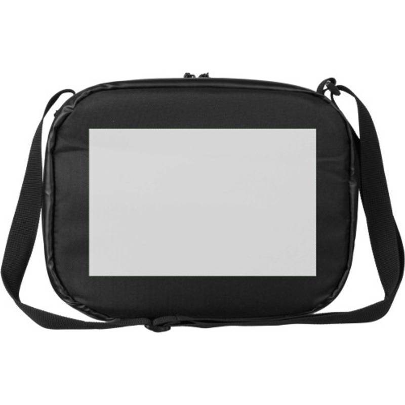 Polyesterová (600D) chladiaca taška cez pás Johannes, čierna Polyesterová (600D) chladiaca taška cez pás Johannes, čierna