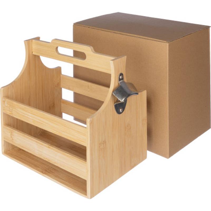 Bambusový držák na láhev Hans, hnědá Bambusový držák na láhev Hans, hnědá