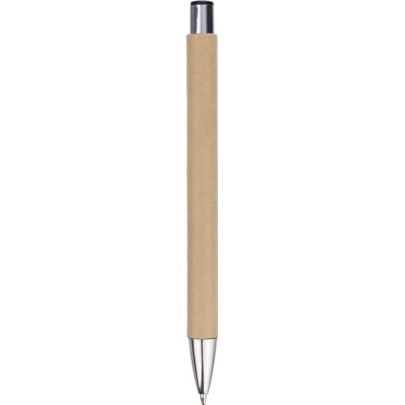 Kuličkové pero Debra z recyklovaného kartonu, černá Kuličkové pero Debra z recyklovaného kartonu, černá