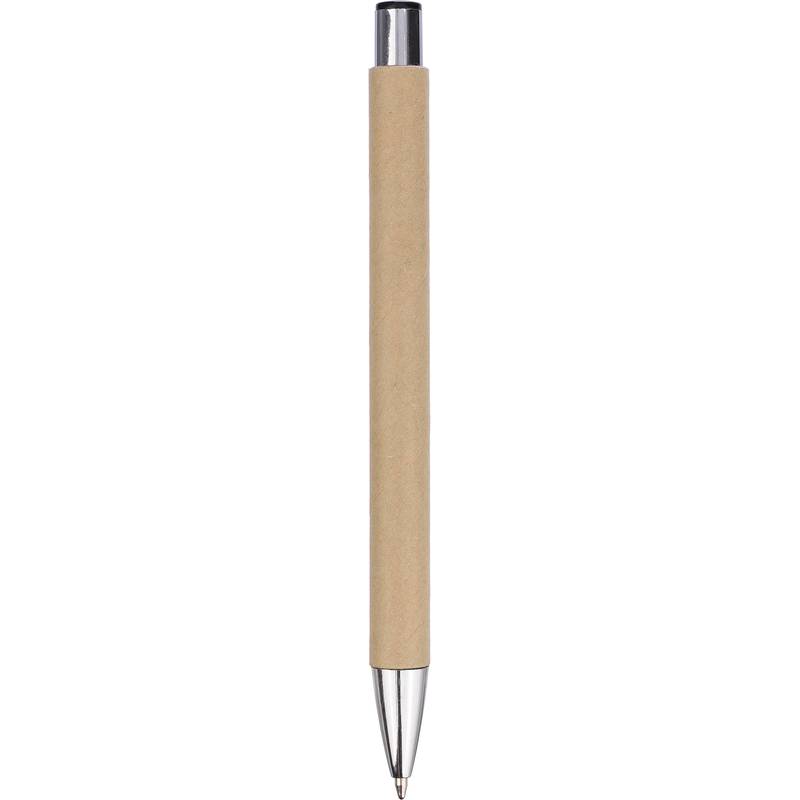 Kuličkové pero Debra z recyklovaného kartonu, černá Kuličkové pero Debra z recyklovaného kartonu, černá