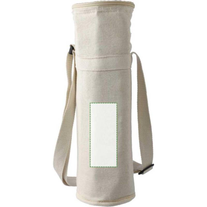 Chladící taška na láhev Eugene z recyklované bavlny (270 gsm)., hnědá khaki Chladící taška na láhev Eugene z recyklované bavlny (270 gsm)., hnědá khaki