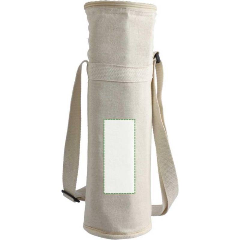 Chladící taška na láhev Eugene z recyklované bavlny (270 gsm)., hnědá khaki Chladící taška na láhev Eugene z recyklované bavlny (270 gsm)., hnědá khaki