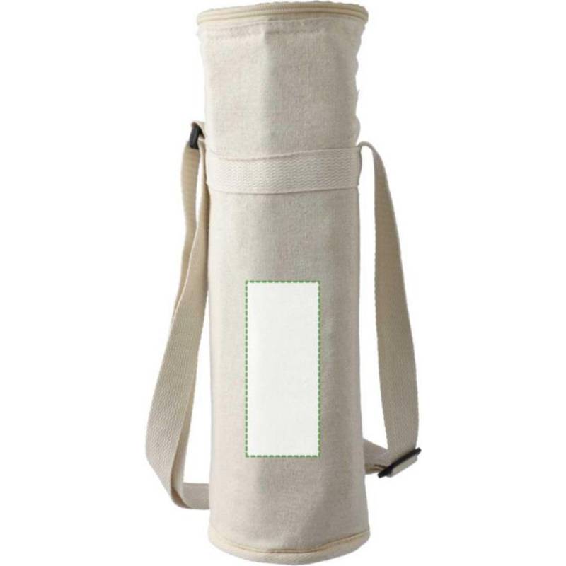 Chladící taška na láhev Eugene z recyklované bavlny (270 gsm)., hnědá khaki Chladící taška na láhev Eugene z recyklované bavlny (270 gsm)., hnědá khaki