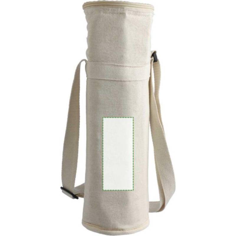 Chladící taška na láhev Eugene z recyklované bavlny (270 gsm)., hnědá khaki Chladící taška na láhev Eugene z recyklované bavlny (270 gsm)., hnědá khaki