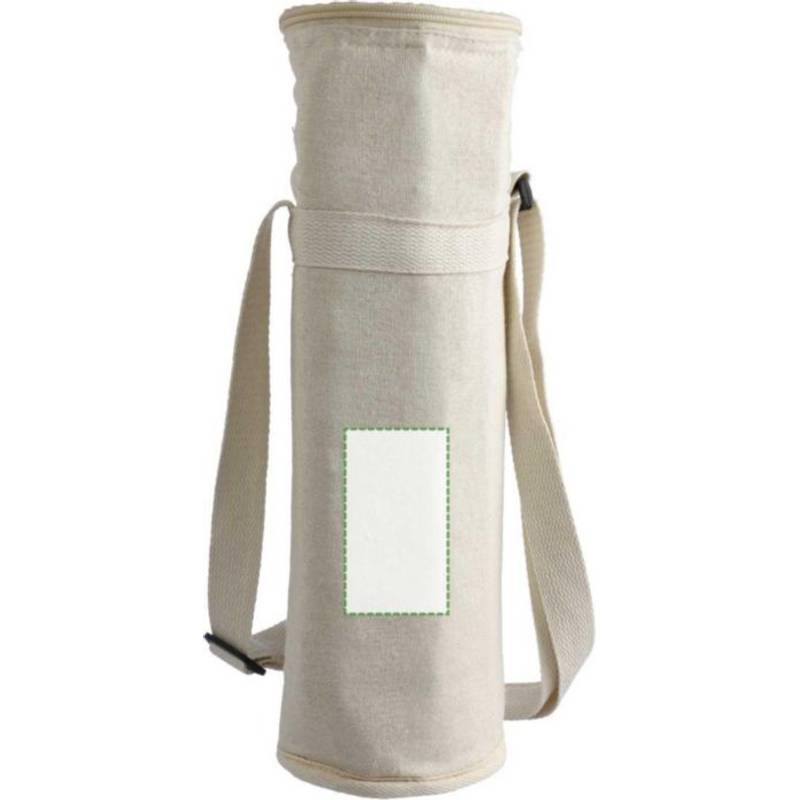 Chladící taška na láhev Eugene z recyklované bavlny (270 gsm)., hnědá khaki Chladící taška na láhev Eugene z recyklované bavlny (270 gsm)., hnědá khaki