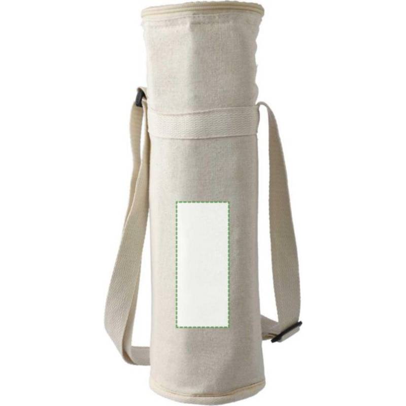 Chladící taška na láhev Eugene z recyklované bavlny (270 gsm)., hnědá khaki Chladící taška na láhev Eugene z recyklované bavlny (270 gsm)., hnědá khaki