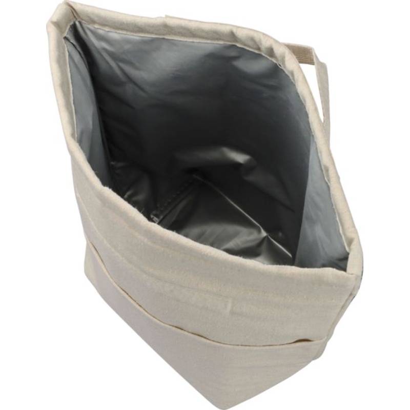 Rolovací chladící taška z recyklované bavlny (220 gsm) Faith, hnědá khaki Rolovací chladící taška z recyklované bavlny (220 gsm) Faith, hnědá khaki