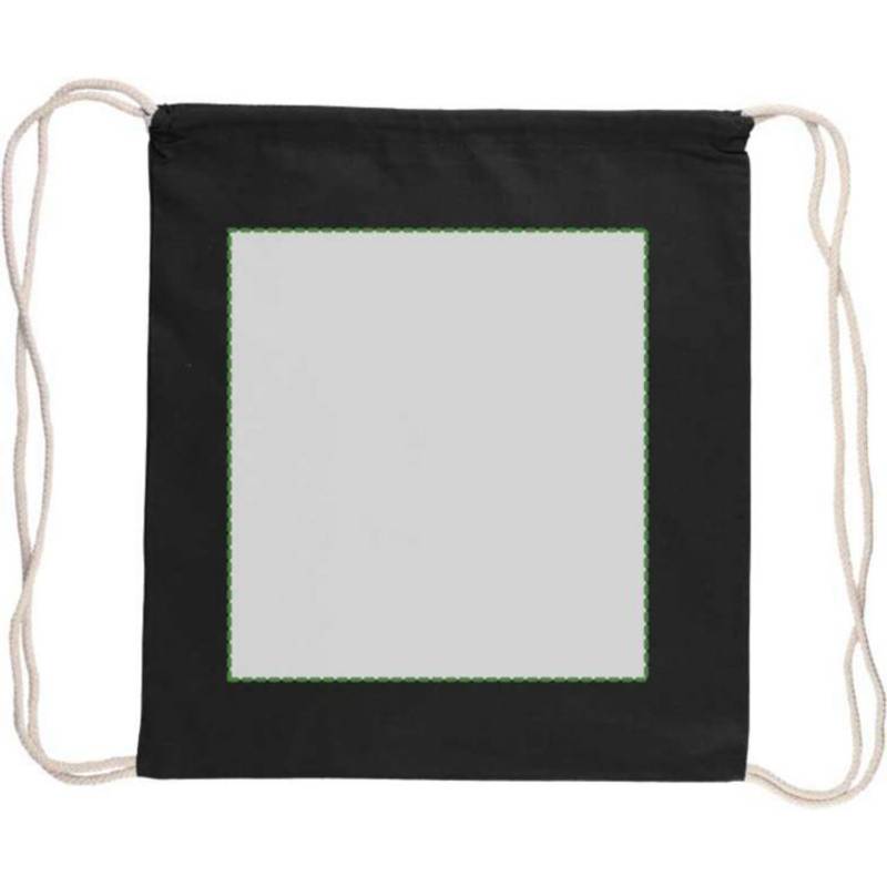 Batoh Bridget z Oeko-Tex bavlny (140 gsm) so sťahovacou šnúrkou, čierna Batoh Bridget z Oeko-Tex bavlny (140 gsm) so sťahovacou šnúrkou, čierna