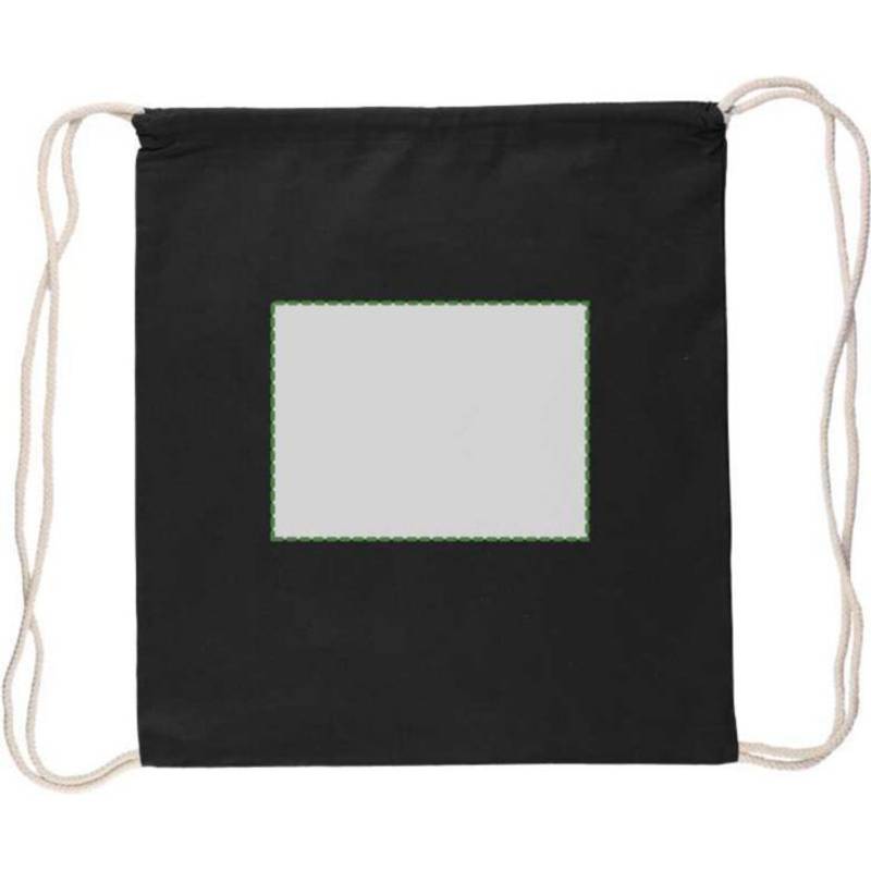 Batoh Bridget z Oeko-Tex bavlny (140 gsm) so sťahovacou šnúrkou, čierna Batoh Bridget z Oeko-Tex bavlny (140 gsm) so sťahovacou šnúrkou, čierna