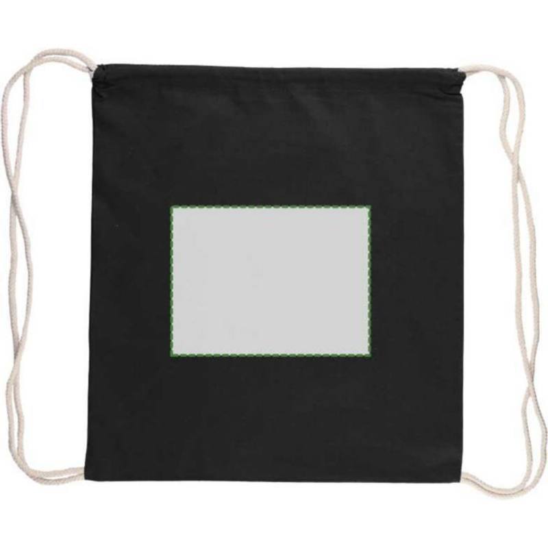 Batoh Bridget z Oeko-Tex bavlny (140 gsm) so sťahovacou šnúrkou, čierna Batoh Bridget z Oeko-Tex bavlny (140 gsm) so sťahovacou šnúrkou, čierna