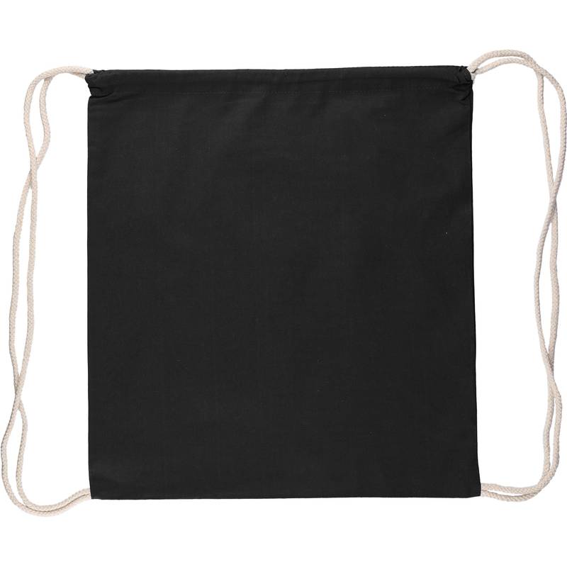 Batoh Bridget z Oeko-Tex bavlny (140 gsm) so sťahovacou šnúrkou, čierna Batoh Bridget z Oeko-Tex bavlny (140 gsm) so sťahovacou šnúrkou, čierna