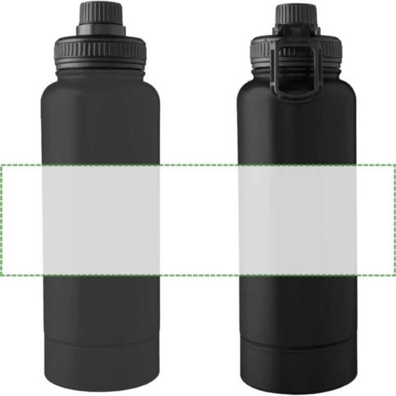 Nerezová dvojplášťová fľaša na pitie 1000 ml Nathaniel, čierna Nerezová dvojplášťová fľaša na pitie 1000 ml Nathaniel, čierna