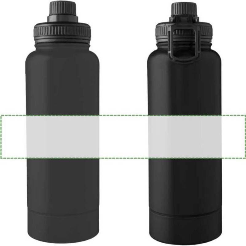 Nerezová dvojplášťová fľaša na pitie 1000 ml Nathaniel, čierna Nerezová dvojplášťová fľaša na pitie 1000 ml Nathaniel, čierna