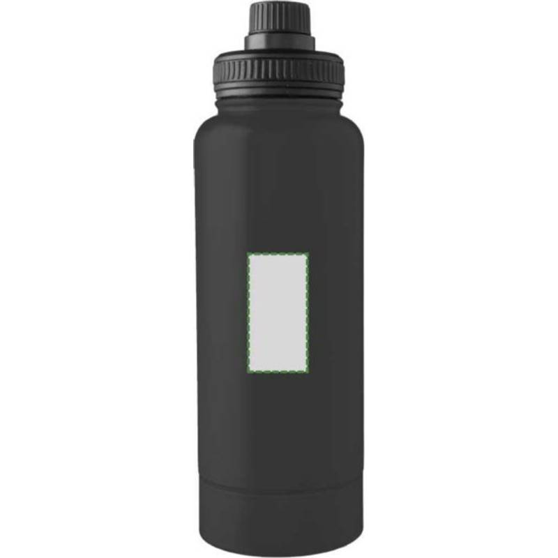 Nerezová dvojplášťová fľaša na pitie 1000 ml Nathaniel, čierna Nerezová dvojplášťová fľaša na pitie 1000 ml Nathaniel, čierna