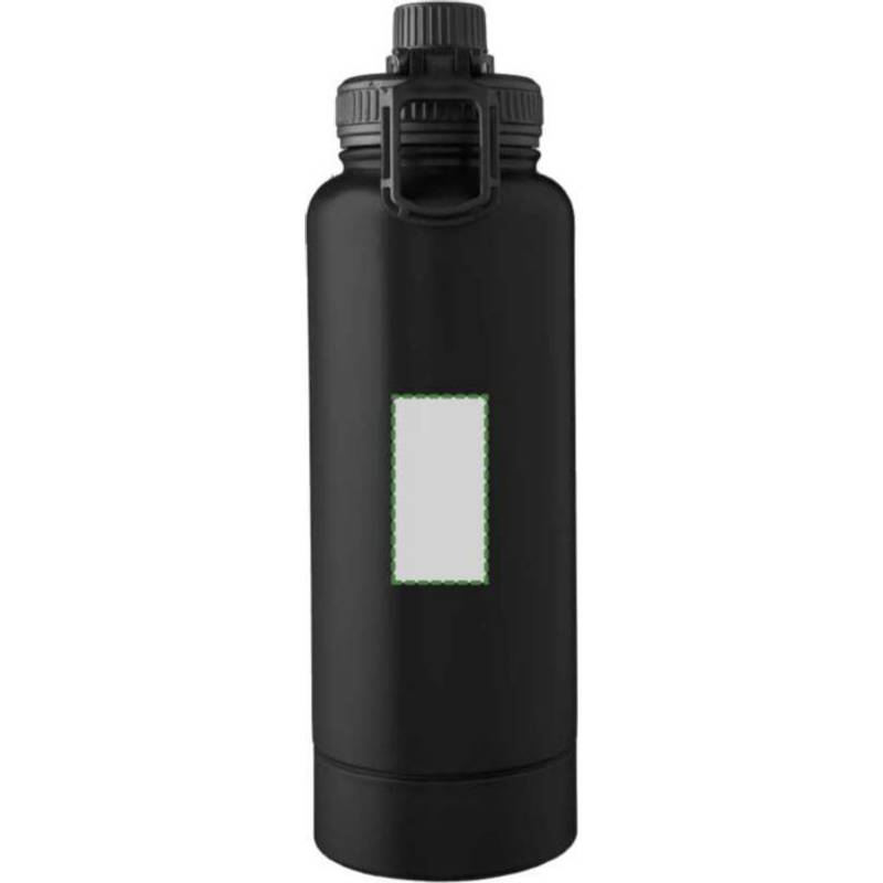 Nerezová dvojplášťová fľaša na pitie 1000 ml Nathaniel, čierna Nerezová dvojplášťová fľaša na pitie 1000 ml Nathaniel, čierna